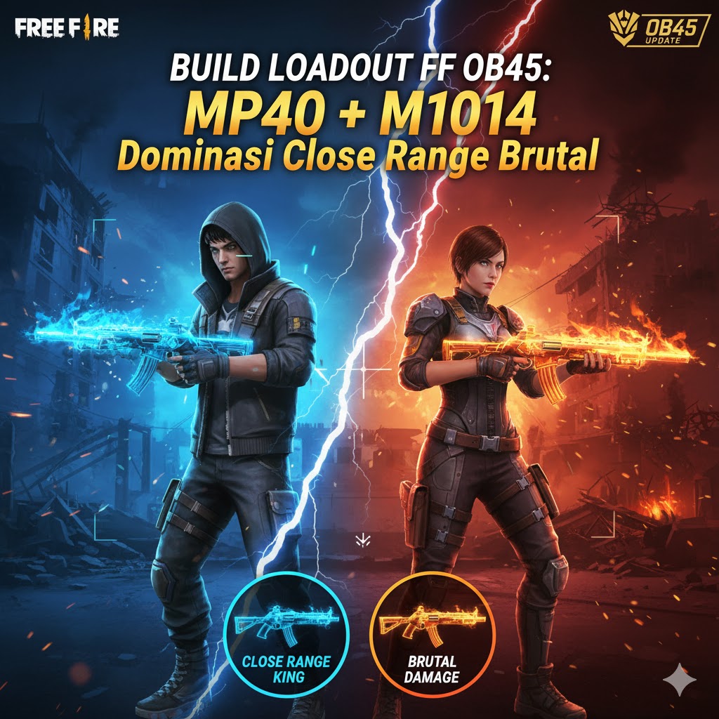 Build Loadout FF OB45: MP40 + M1014 Dominasi Close Range Brutal!