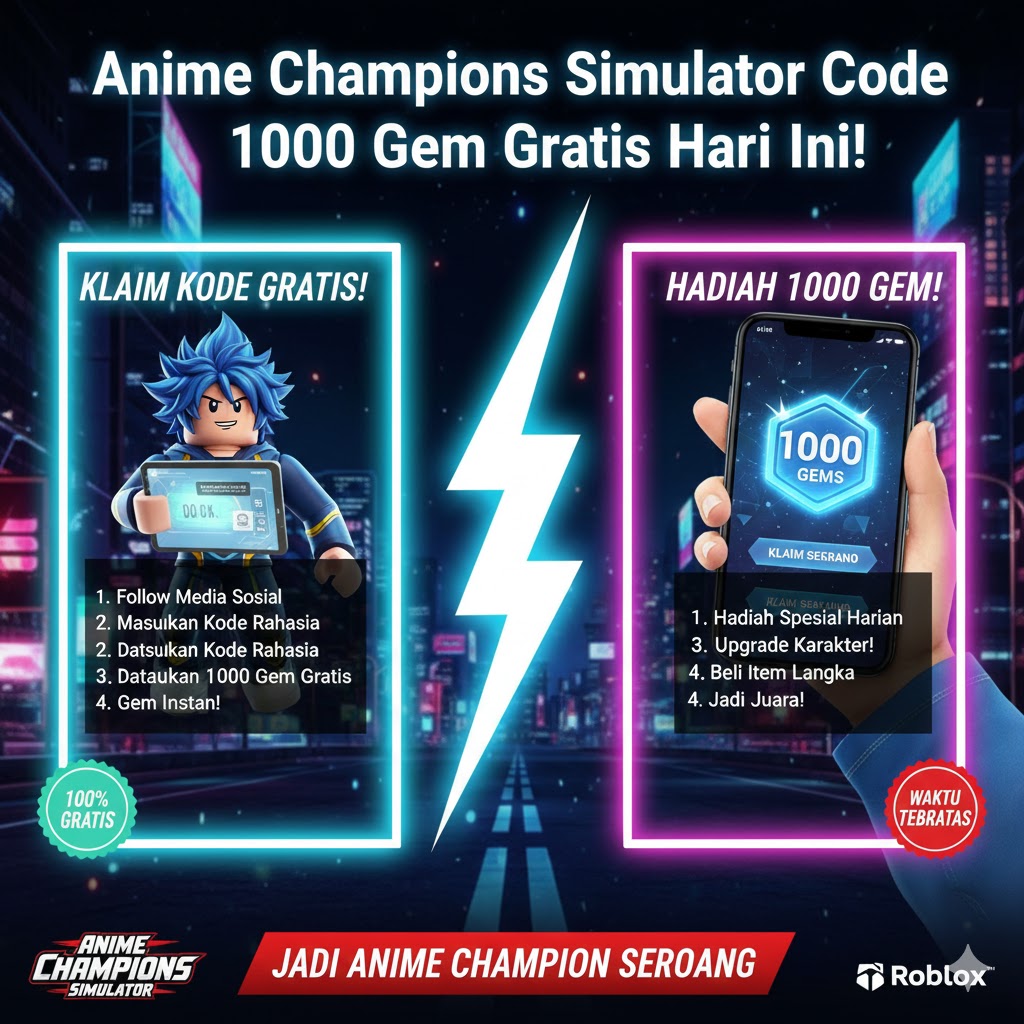 Anime Champions Simulator Code 1000 Gem Gratis Hari Ini!
