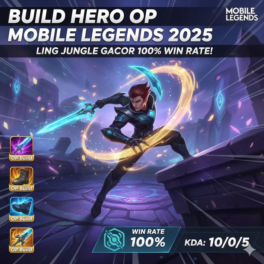 Build Hero OP Mobile Legends 2025: Ling Jungle Gacor 100% Win Rate!