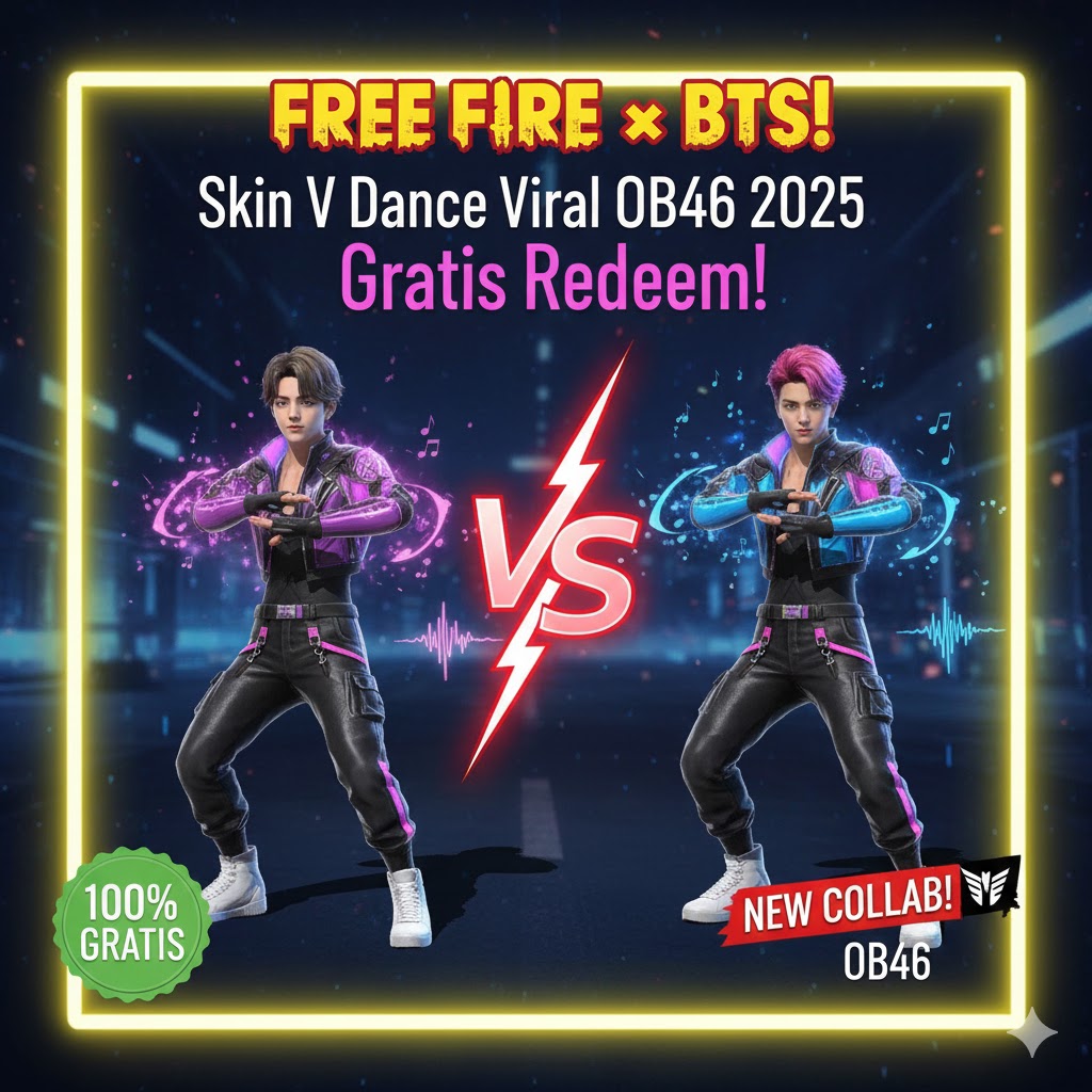 Free Fire x BTS: Skin V Dance Viral OB46 2025 Gratis Redeem!