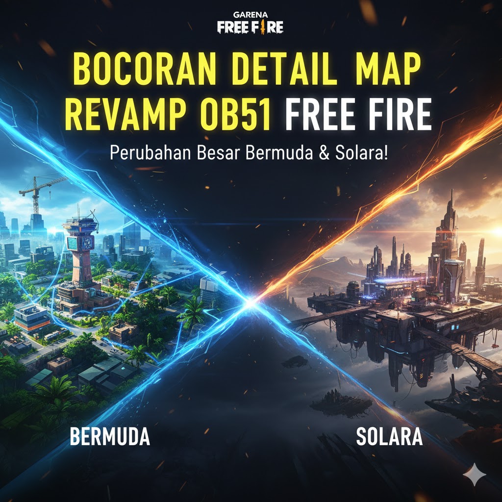 Bocoran Detail Map Revamp OB51 Free Fire: Perubahan Besar Bermuda & Solara!