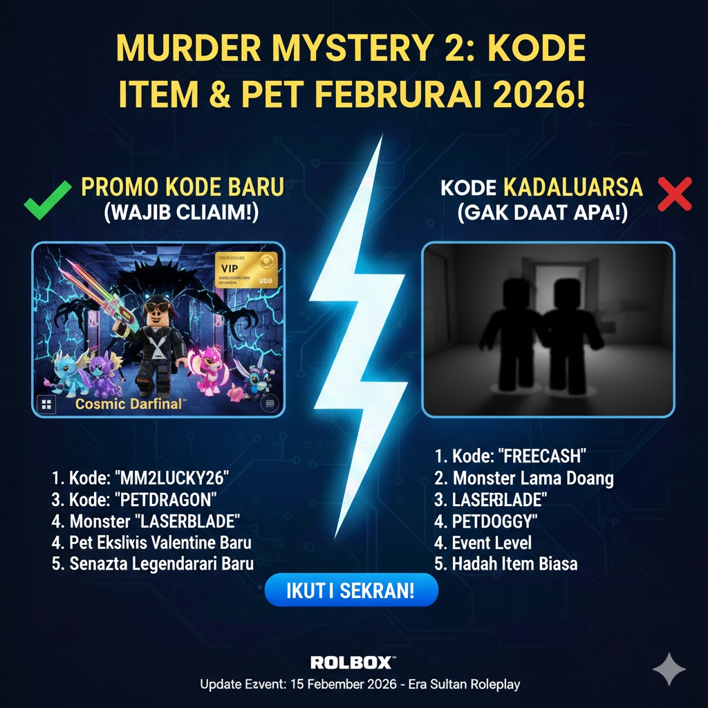 Murder Mystery 2: Kode Item & Pet Baru Februari 2026!